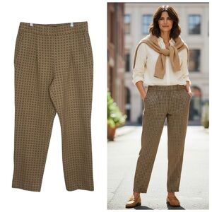 Ann Taylor EUC Tan Patterned Jacquard Pants Sz Med Cotton blend light academia
